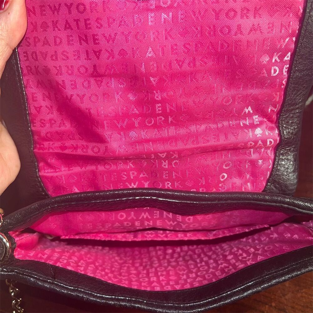 Kate Spade Black Quilted Leather Crossbody Bag Gold Chain Strap - Picture 8 of 12